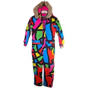 Youth BLMG BLUE MAGIC AIR DANCE Color Block Winter Snowboard Ski Suit sz 8